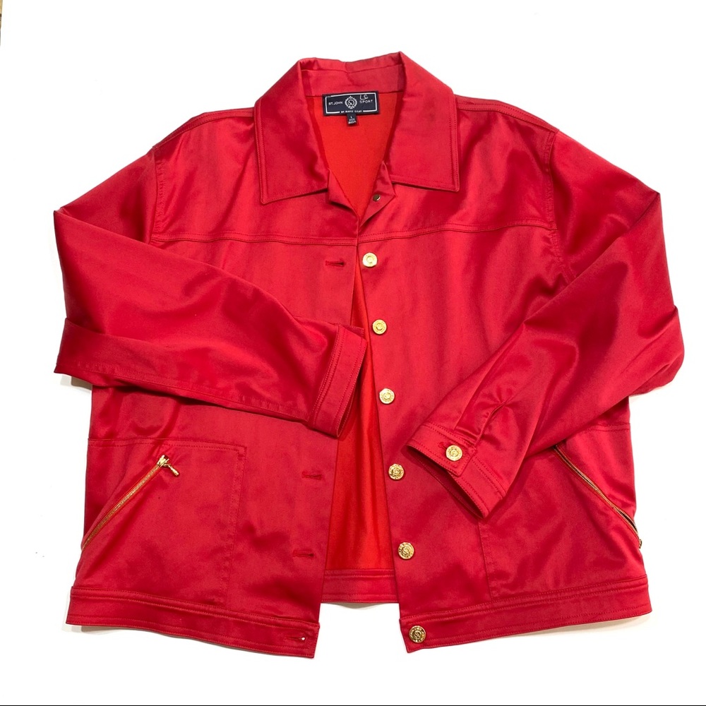St. John red jacket with gold button